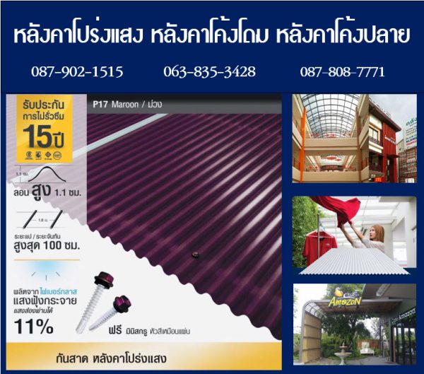 แผ่นกันสาดโปร่งแสง P01 สีชมพู Pink