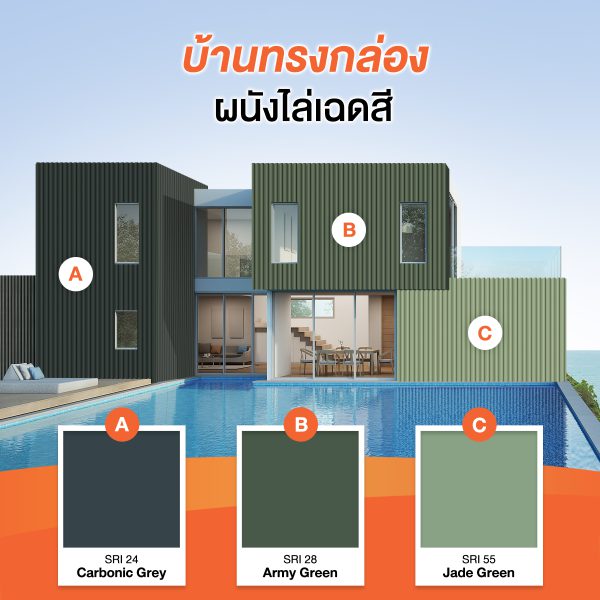Army Green SRI 28 Colorbond® แซนวิช พาเนล